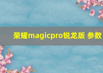 荣耀magicpro锐龙版 参数